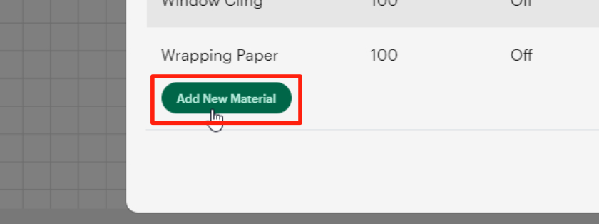 The Add new material button is highlighted