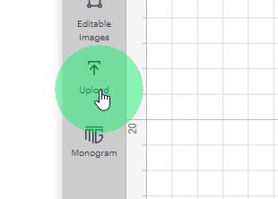 Upload Pattern To Cricut - Upload Button on Canvas