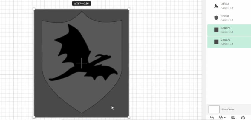 adding a square around a graphic in crciut design space